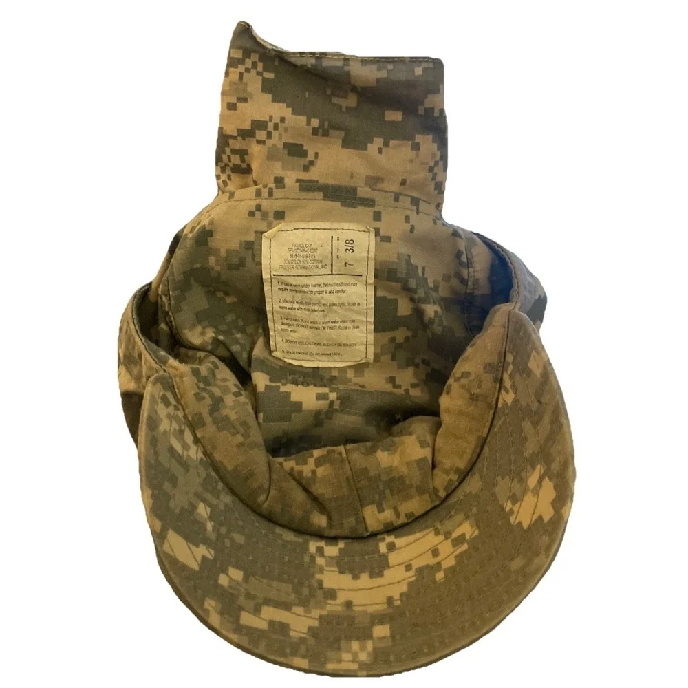 USGI Army Hat Adult 7 3/8 w/Bandana Green‎ Digital Camo Camouflage